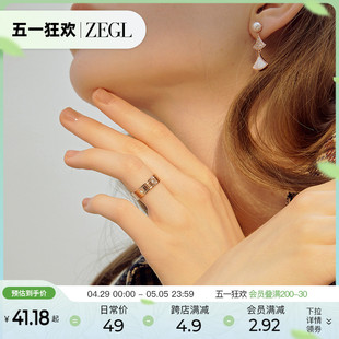 ZENGLIU日式 轻奢钛钢戒指女时尚 食指环网红简约尾戒关节戒子 个性