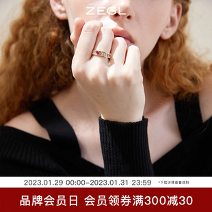 ZEGL爱心戒指女小众设计高级感指环2022年新款 时尚 开口食指戒 个性