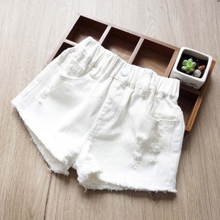 子夏装 外穿岁 女童短裤 2023新款 夏季 儿童白色裤 宽松大童牛仔裤 薄款