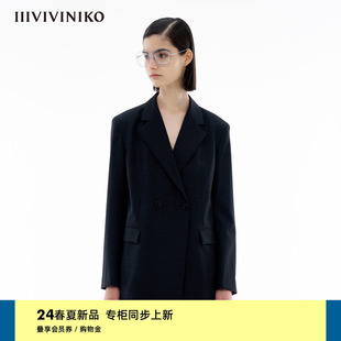 IIIVIVINIKO2024春季 新款 外套女M412715132B 宽松H型羊毛混纺西装