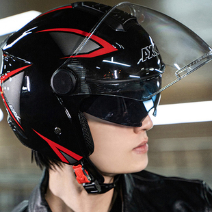 摩托车骑行头盔男款 帅气3c认证2024新款 通用4分之3电动车 女士四季