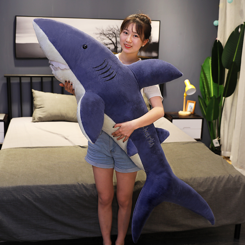 睡觉专用大号玩偶抱睡公仔布娃娃床上夹腿毛绒玩具 鲨鱼抱枕男生款