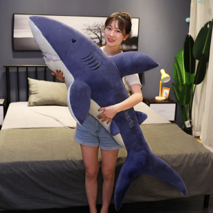 鲨鱼抱枕男生款 睡觉专用大号玩偶抱睡公仔布娃娃床上夹腿毛绒玩具