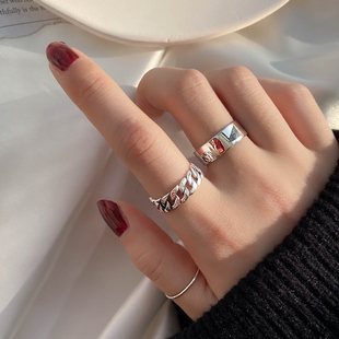 Z小姐 925纯银戒指女设计小众食指戒指女时尚 开口戒指女ins潮 个性