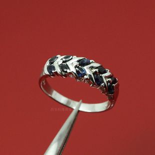 贵菲尔珠宝 珍品 K278 925银天然蓝宝石戒指