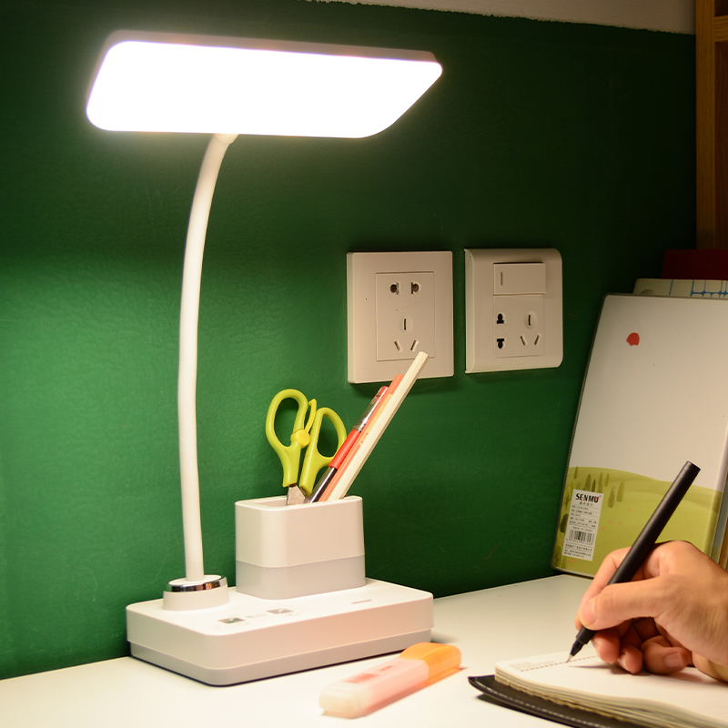 LED超亮护眼书桌灯学生阅读学习专用台灯卧室宿舍灯充电插电两用