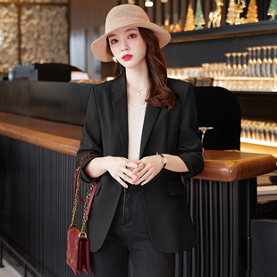 工作服 西服休闲气质时尚 韩版 百搭职业装 外套女新款 现货纯黑色西装