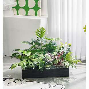 仿真绿植盆栽假植物摆件花箱造景客厅装 饰塑料花仿真花假花摆设