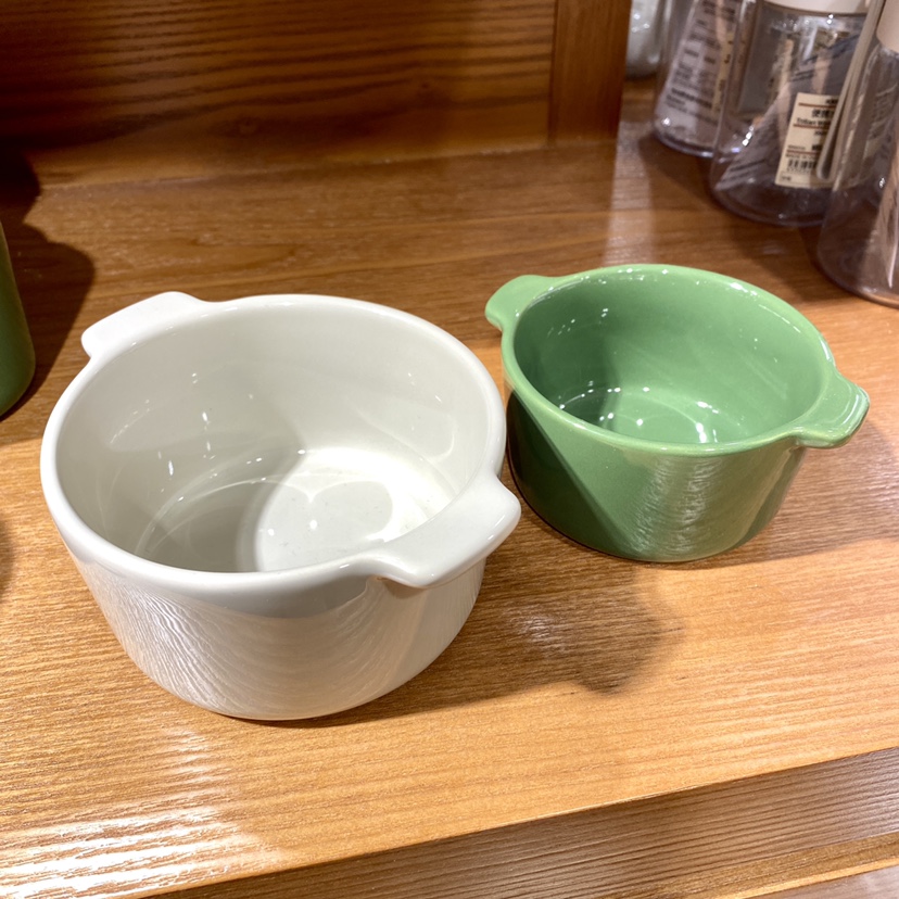 包邮 日式 双耳烤碗 炻瓷 陶瓷餐具 MUJI 小碗日式 日本无印良品