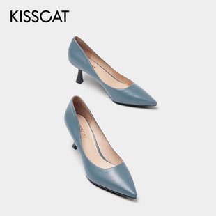 通勤时装 KISS 单鞋 CAT 女KA21530 接吻猫复古尖头细高跟时尚