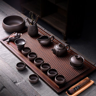 陶福气 紫砂功夫茶具茶盘一体套装 自动茶具免费定制LOGO 家用中式