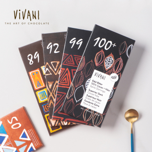 薇莉Vivani德国进口有机黑巧排块纯可可脂100%纯黑巧克力