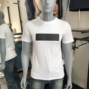 JJ杰克琼斯男士 立体字母图案圆领弹力纯棉舒适短袖 薄款 T恤 夏季