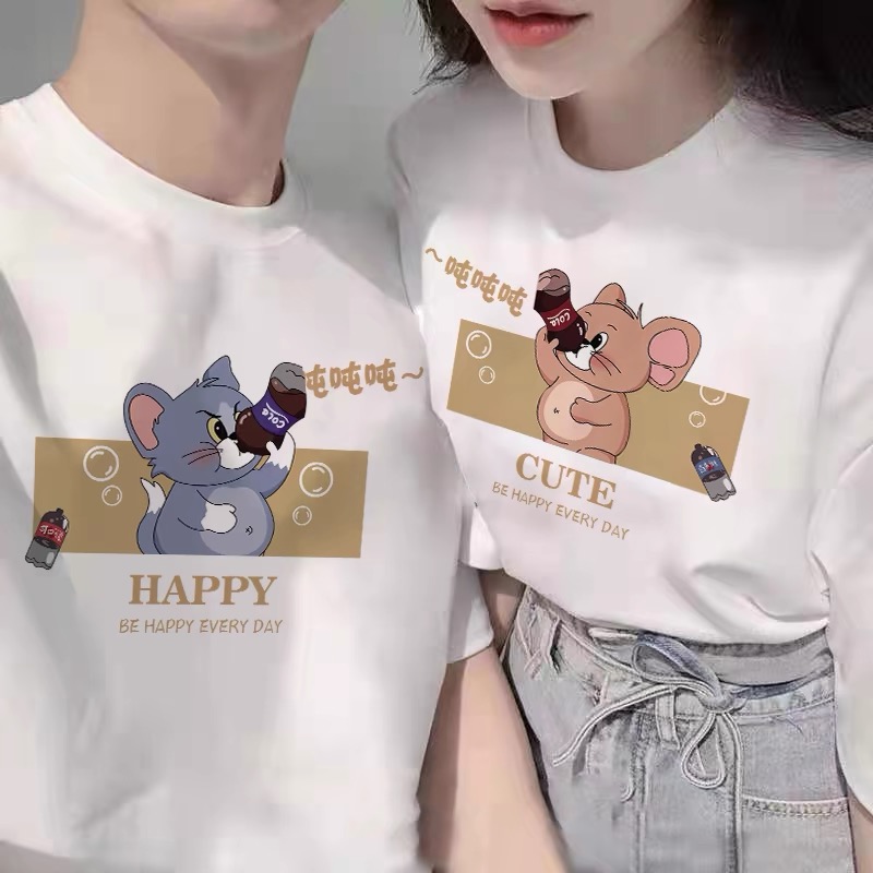 T恤纯棉衣服 disoo情侣装 夏装 短袖 猫和老鼠卡通动漫2024新款 特别
