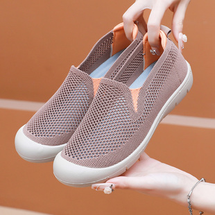 女单鞋 夏季 透气镂空网面运动鞋 新款 软底防滑中老年网鞋 老北京布鞋