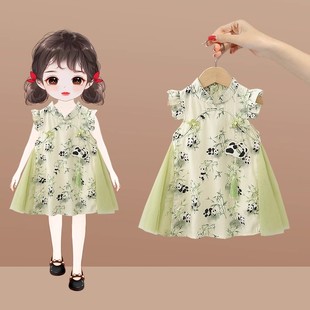 女童连衣裙子夏季 2024新款 时髦小女孩 儿童洋气中国风女宝宝新中式