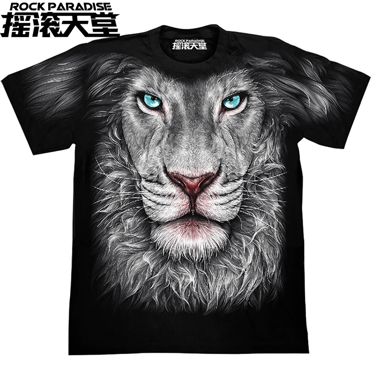 大码 泰国进口3D狮子夜光印花T恤 纯棉男士 新款 T恤 潮男短袖 夏季
