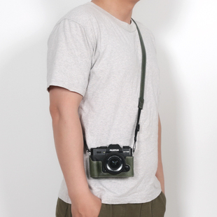 相机肩带PU牛皮纹背带挂绳适用于富士佳能尼康索尼等单反微单