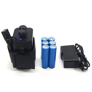 12V防水电池盒6节18650串联免焊带开关有保护有外壳锂电池组带USB