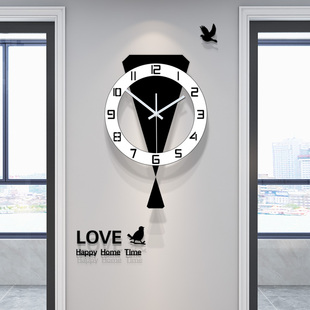 静音现代艺术墙钟简约创意石英钟 雅刻丽钟表挂钟客厅北欧家用时尚