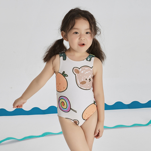 爱多尔儿童泳衣女童新款 连体宝宝泳装 可爱小中大童女孩洋气游泳装