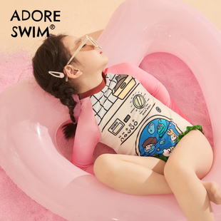 连体女童泳衣中小童宝宝泳池儿童洋气游泳衣 新款 爱多尔2024年夏季