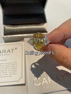 黄钻 5克拉 现货 london 香港专柜代购 水滴 人造钻石戒指 carat