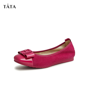 新款 7XA01AQ3 Tata他她时尚 浅口单鞋 漆皮蛋卷鞋 春季 平底鞋 女鞋