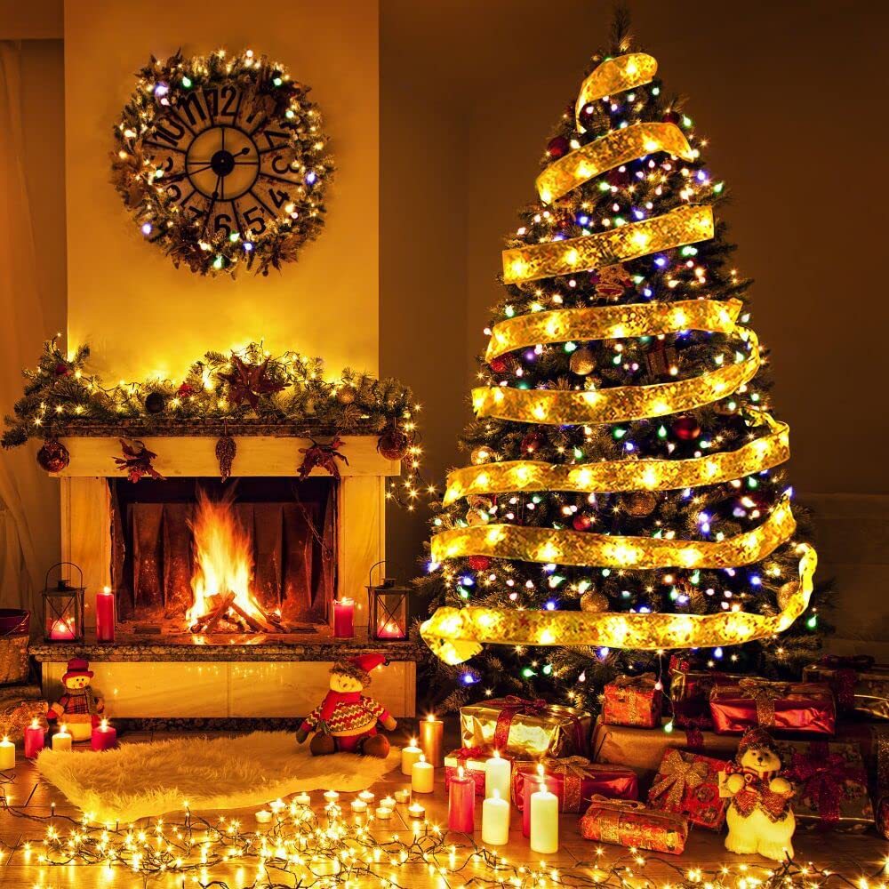 饰丝带发光彩带挂件配件灯饰小夜灯灯串氛围灯场景布置 圣诞树灯装