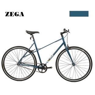 ZEGA铬钼钢单速蓝色公路通勤自行车轻便男女城市休闲代步车