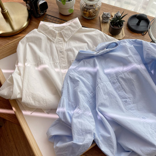以纯棉A21白衬衫 春装 小众外套叠穿内搭 女2024年上衣设计感长袖
