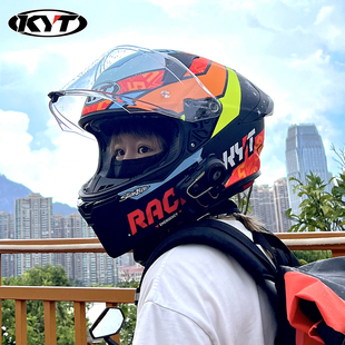 新款 KYT全盔摩托车头盔夏季 防雾双镜片R2R进口机车头盔男女士 男士