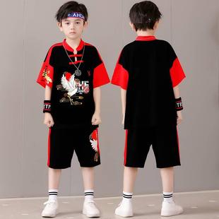 三月三儿童表演服汉服街舞中国风舞蹈服幼儿园男族服装 少年演出服