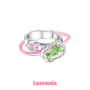 粉色小众镀金撞色少女感彩色戒指 Lasvenia楽斯设计师品牌春夏新款