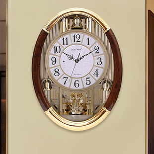 欧式 美式 石英钟 挂钟客厅现代简约大号报时钟表创意静音个性