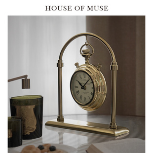 古董钟表座钟时钟复古支架挂钟摆件客厅桌面台钟 家舶来
