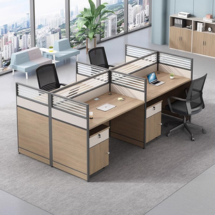 6人位办公室桌子员工桌办公桌椅组合办公卡位桌 办公桌简约现代4