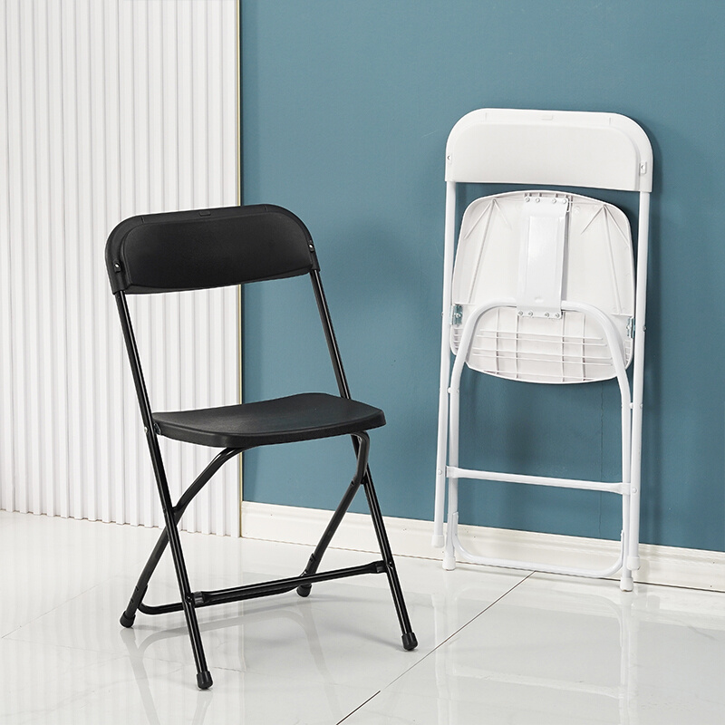 简易白色塑料折叠椅可摞椅子婚庆户外活动会展椅会议演出场馆椅子