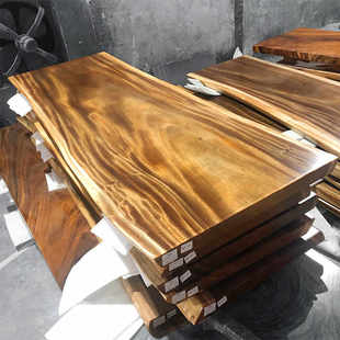 胡桃木实木大板茶桌现代简约餐桌茶台原木老板办公会议桌椅现货