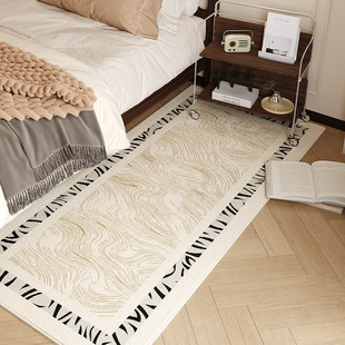 奶油风床边毯客厅书房防滑地垫隔音防凉脚垫定制地毯 法式 2023新款
