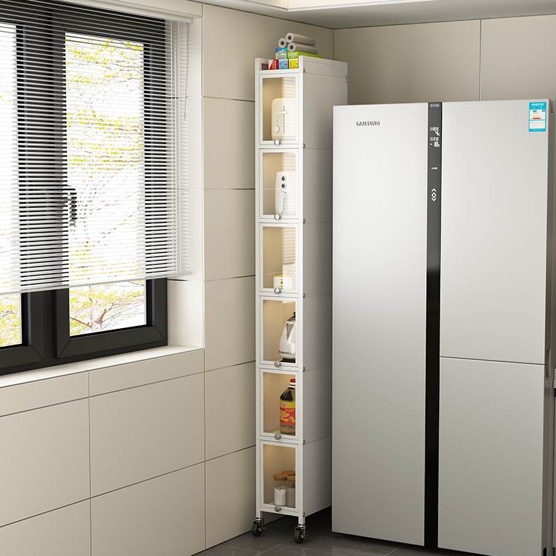 厨房夹缝置物架落地多层冰箱缝隙侧收纳超窄边柜子长条靠墙储物柜
