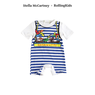 STELLA MCCARTNEY RollingKids 婴童连体泳衣蓝色条纹速干泳装