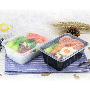 1000ML一次性餐盒长方形外卖打包盒塑料带盖食品餐具快餐便当饭盒