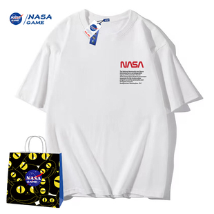 NASA GAME官网联名直播新品 t恤男女潮牌上衣情侣YB 2024纯棉短袖