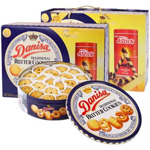 黄油饼干吃货小零食小吃休闲食品 印尼进口皇冠丹麦曲奇163g礼盒装