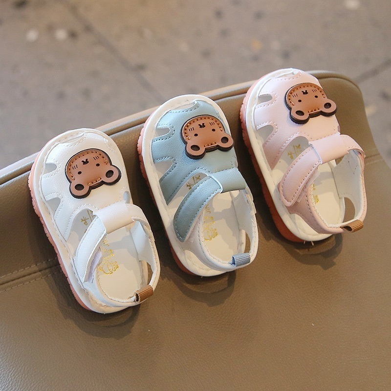 子6到12个月9 夏季 0一1岁软底学步鞋 新生婴儿鞋 男女宝宝凉鞋 叫叫鞋