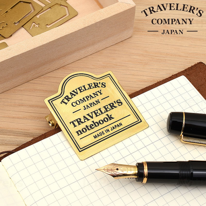 日本MIDORI 订收纳夹长尾夹手帐本册金属夹复古装 s黄铜夹子票据夹TN配件旅行者笔记TRC装 饰文具票夹 Traveler