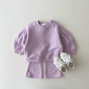 婴儿衣服秋季 一周岁女宝宝秋装 两件套潮流糖果色洋气套装 卫衣长袖