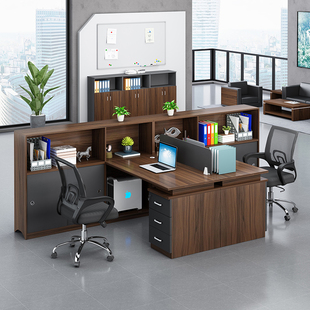 办公桌椅组合简约现代4人职员工位办公室员工卡座6屏风隔断财务桌
