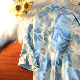 芃漫满身花卉复古短袖 男女小众夏季 外套 衬衣夏威夷度假风情侣衬衫